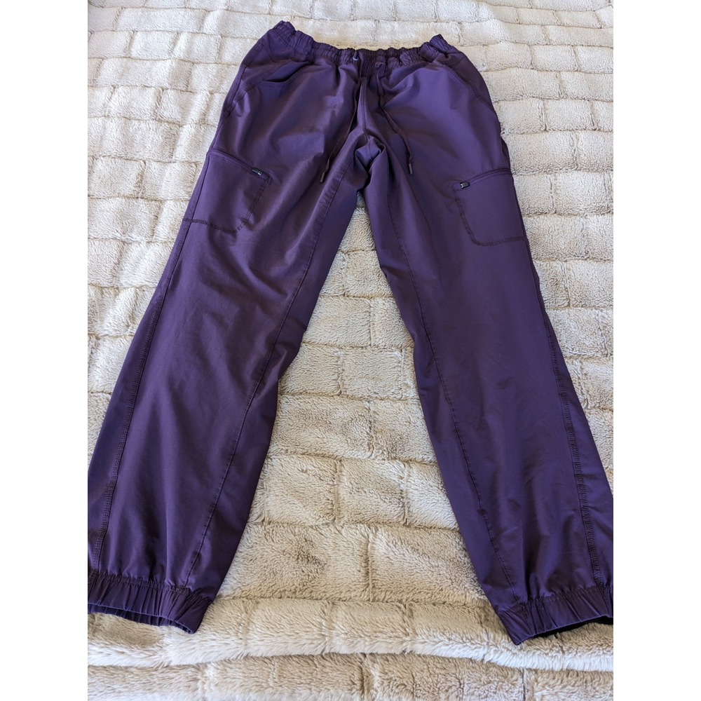 Eddie Bauer Fleece Lined Joggers Womens 6 Purple Cargo Hiking Pants Gorpcore
